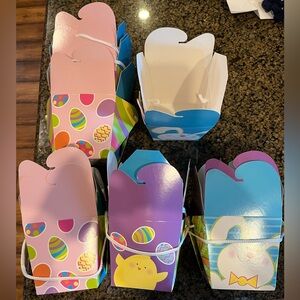 Easter goodie  basket easter bunny easter eggs pastel NWT 11 containers